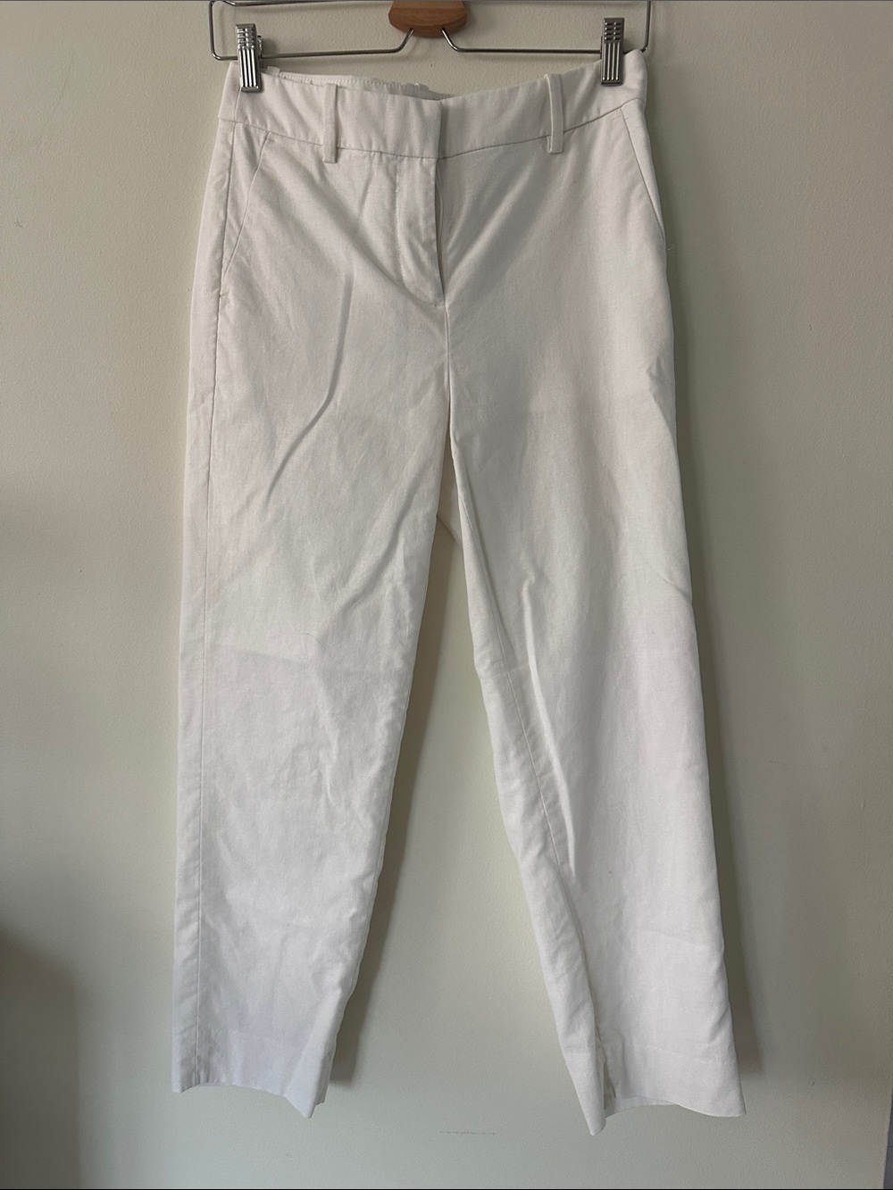 J. Crew White Tailored Trousers Women’s Size 0 Ankle Cropped